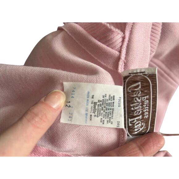 Vintage Leslie Fay 70s 80s Mauve Purple Belted Sheath Wool? Midi Dress size 12 P - Picture 6 of 11